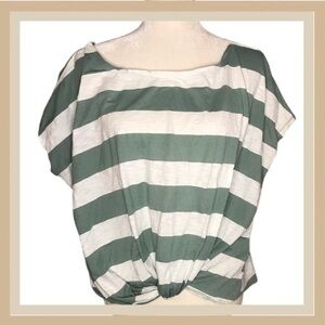 Cherish Sage/White Stripe Dolman Crop Top